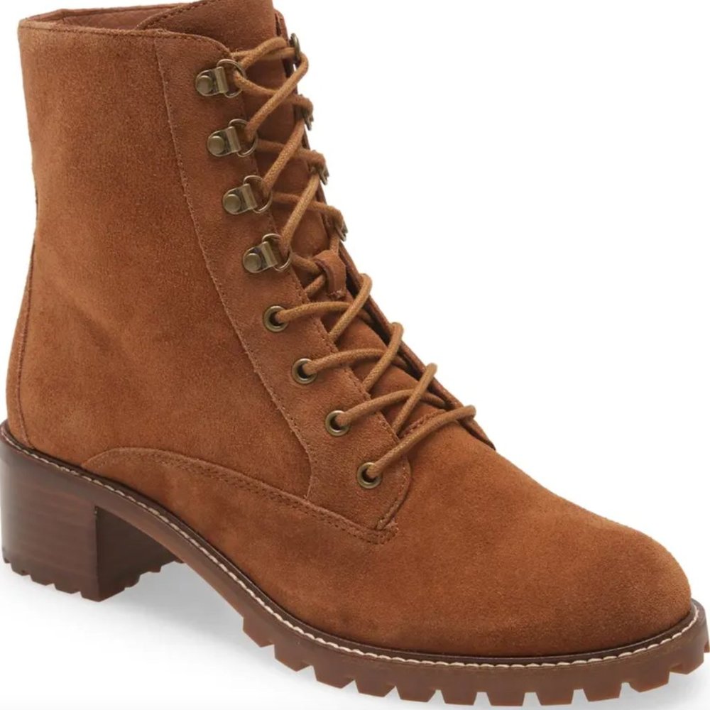 Madewell The Julien Lace-Up Lugsole Boot in Suede